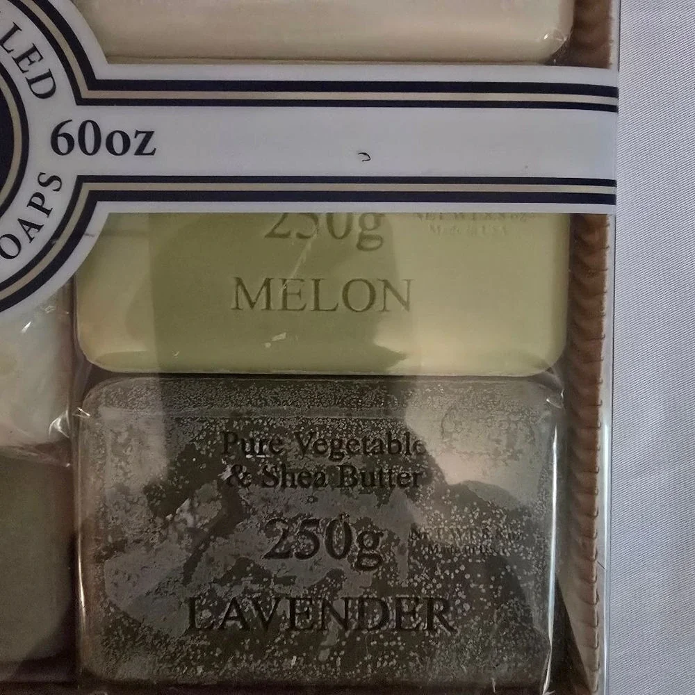 French Milled Vegetable Soap 4 POUNDS! Lavender Melon Almond Exfoliating Vintage